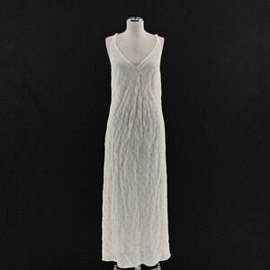 Vtg Victorias Secret Embroidered Slip Dress Size M Chemise‎ Maxi Ethereal Floral